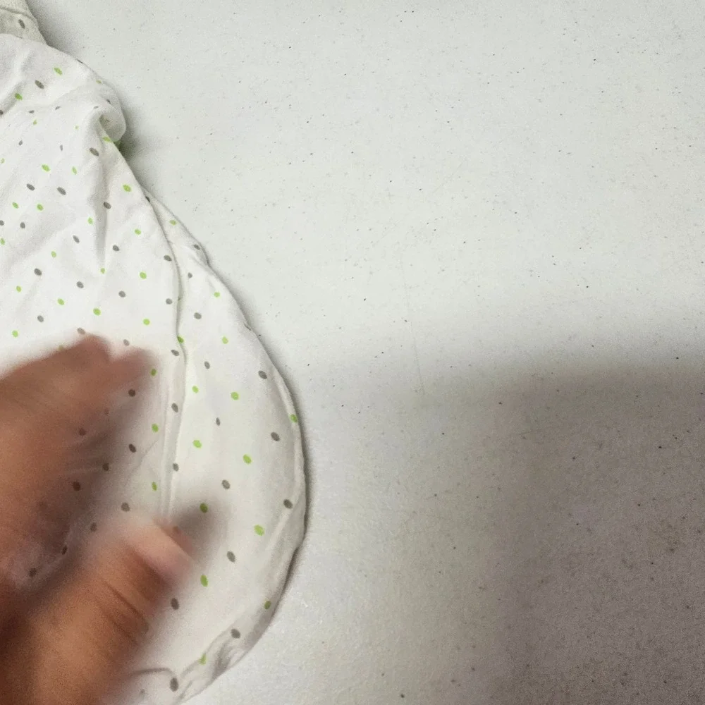 Ziggy Baby Swaddle Blanket Kids‎ 0-3M White Green Polka Dot Adjustable Cotton